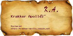 Krakker Apolló névjegykártya
