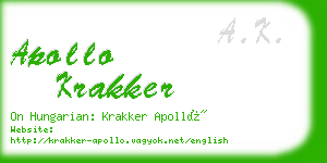 apollo krakker business card